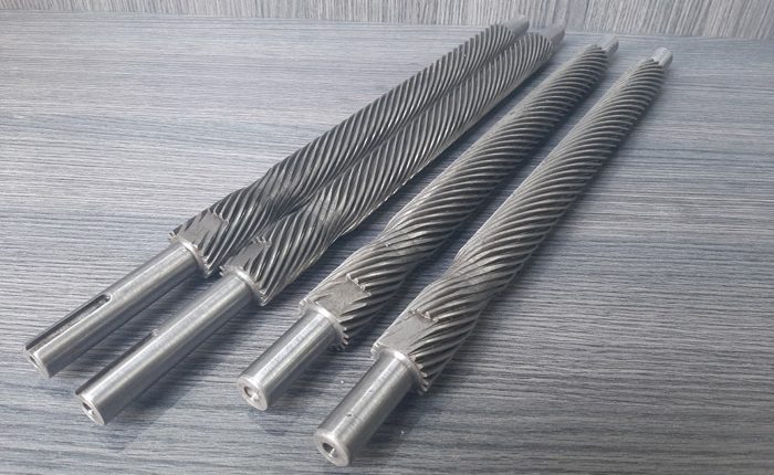 Helical rollers and pinions